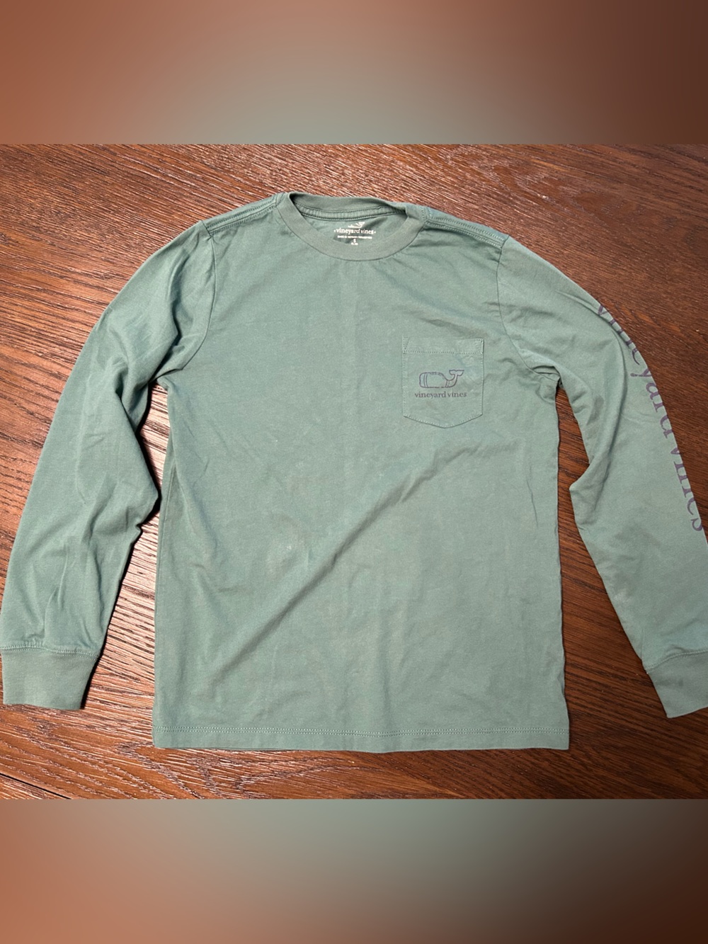 Vineyard Vines Kids Long Sleeve Pocket Tee - Sage